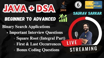 DSA In Java || Binary Search Aplications in Java || Coders Arcade