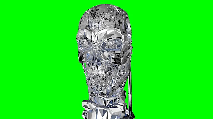 Terminator head T-800  3d model  animation  s01r02 green screen