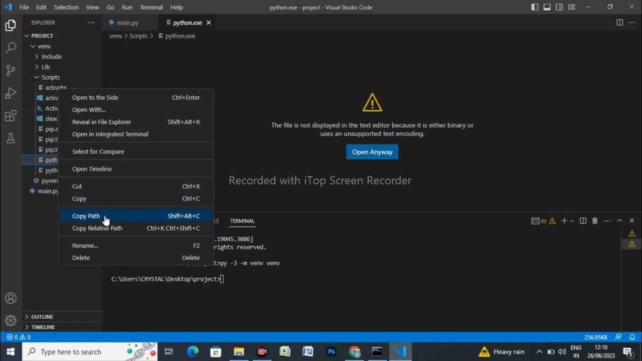How to create virtual environment in vs code - YouTube