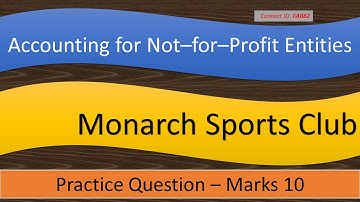 Q&A Monarch Sports Club (PQ) | Accounting for NPOs (FA082)