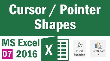 Cursor / Pointer Shapes in MS Excel - Part 07 || Microsoft Excel Tutorial (2016) [Hindi/Urdu]