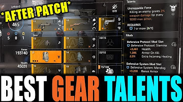 The Division 2 - BEST GEAR TALENTS AFTER PATCH | BEST TALENTS YOU NEED TO USE