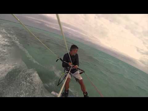 Flying Squid While Kitesurfing In Turks And Caicos