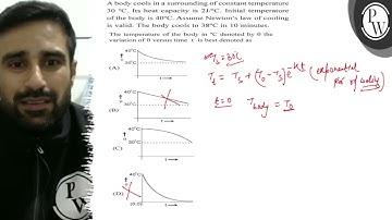 A body cools in a surrounding of constant temperature \( 30^{\circ}...