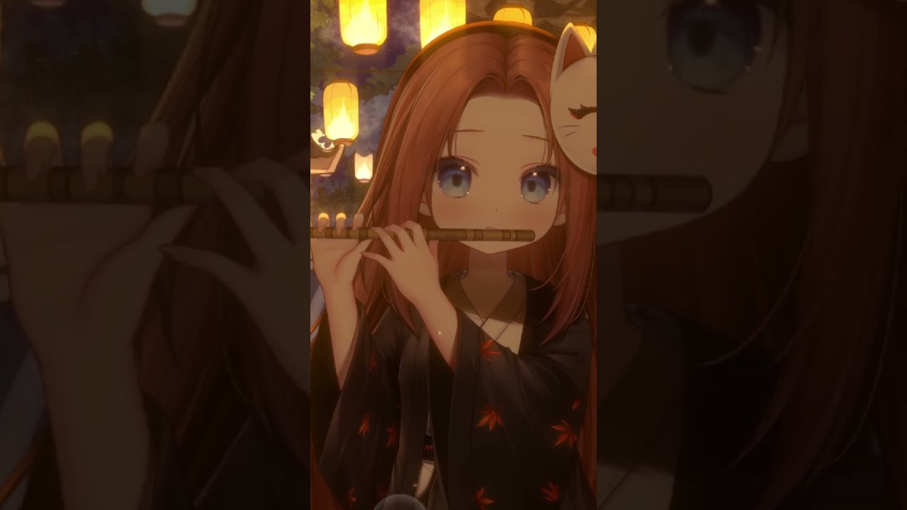 Cute VTuber plays her Shinobue for you.. #vtuber #japanesemusic