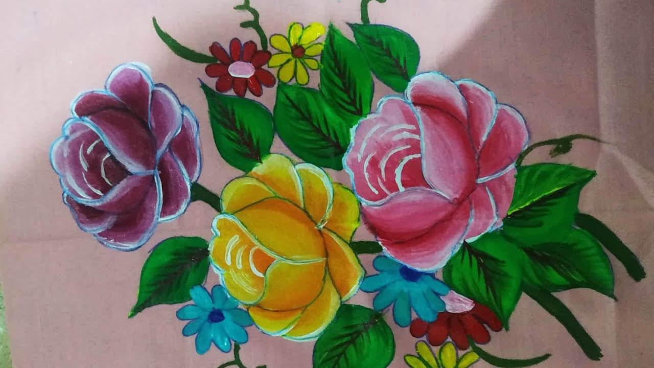 Flower paintingFabric paintingFloral designsFlower fabric