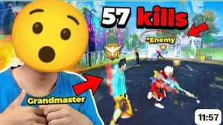 52+ Kills in br rank // grandmaster top 1 lobby // duo vs squad // omg // top 1 in pro lobby 😯 ff ❤