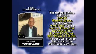 Joseph Winston James ~ Short Obituary