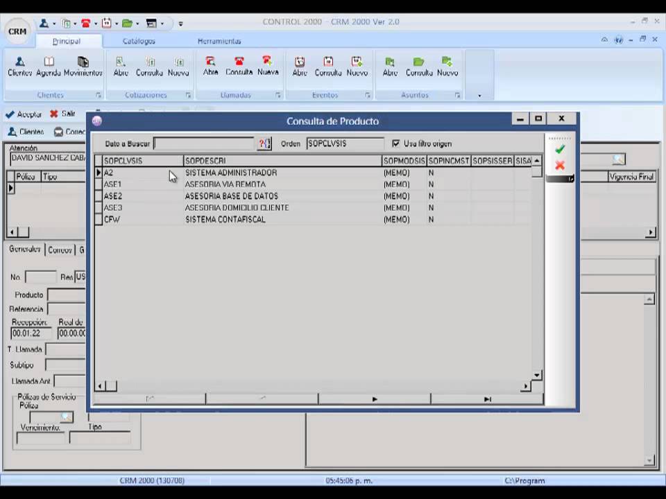 Control 2000 Curso CRM 2000 Llamadas 5 de 8 - YouTube
