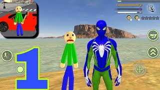 Scary Baldi Stickman Spiderman Stickman Rope Hero Gangster City #1 Android Gameplay screenshot 3