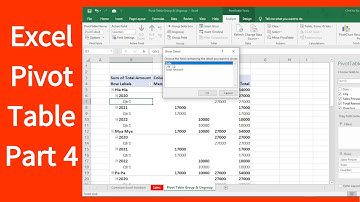 Excel Pivot Table Part 4 | အခြေခံကွန်ပျူတာသင်ခန်းစာ | Basic Computer Tutorial | Experience Sharing