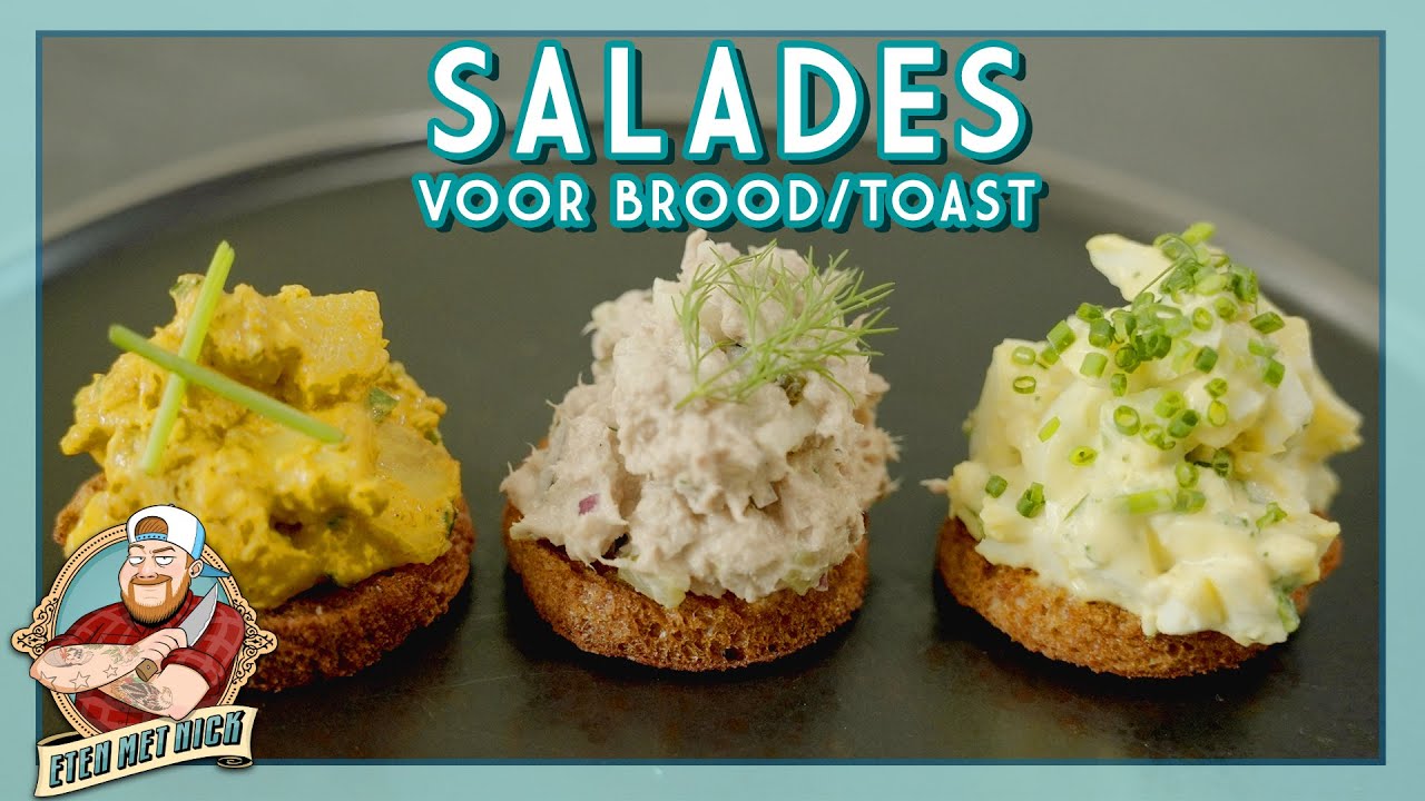 DE 3 BEKENDSTE SALADES VOOR JE FEESTJE! TONIJN, KIP-KERRIE EN EIERESALADE! | EtenmetNick | How to