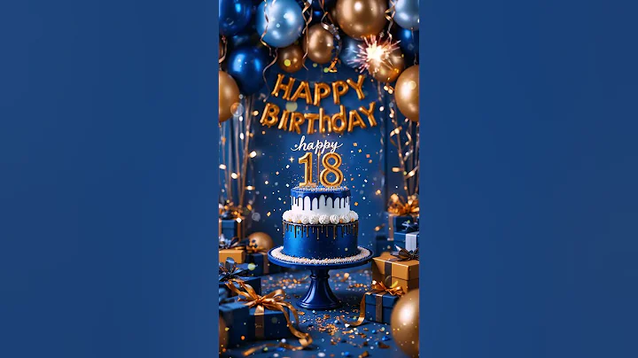 18th Birthday Wishes for Boy🎂 Stylish Birthday Cake, Balloons & Celebration #18thbirthday #hbdwishes