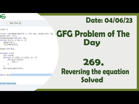 Reversing the equation || C++ || GFG Daily Problem