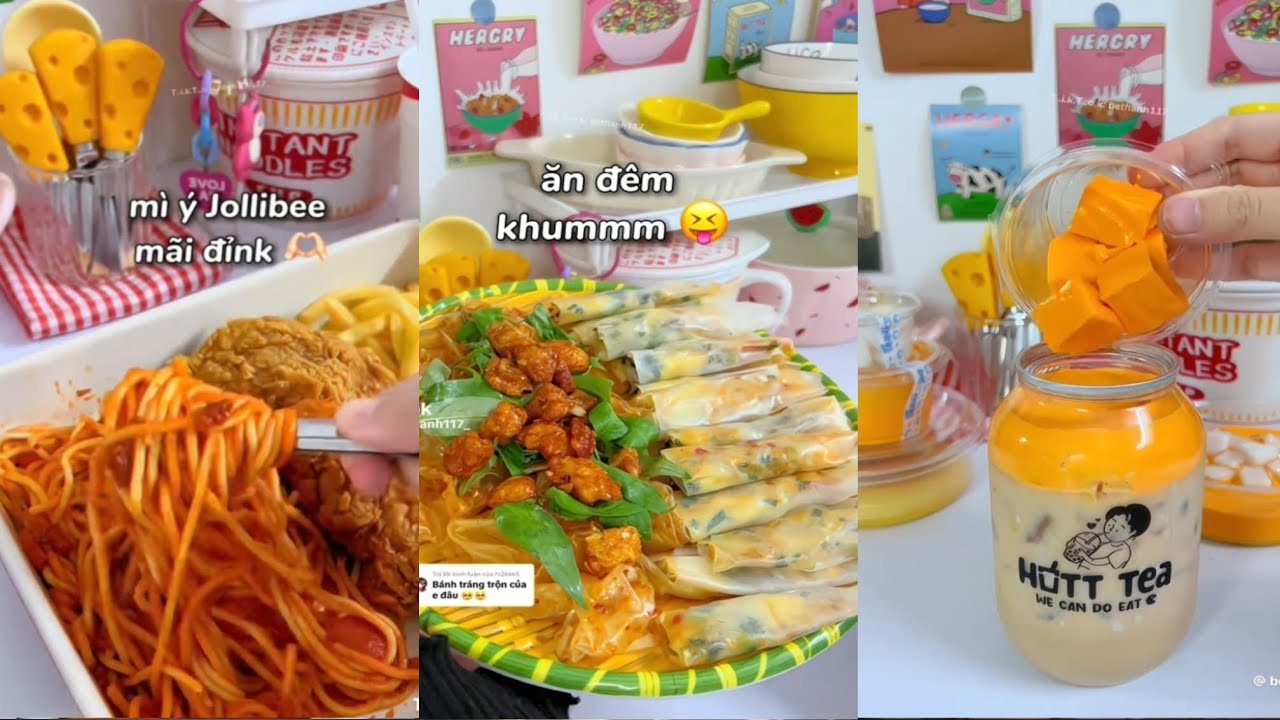 [ Tổng hợp ] Clip Muckbang Đồ Ăn cùng Thanh Nè !  💗🍜 🍤 #nunahilda #xuhuong