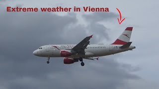 Extreme Crosswind Landings & Go Arounds - Vienna Airport planespotting