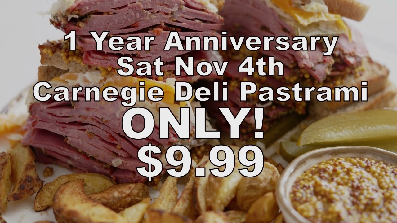 Anniversary Special Carnegie Deli Pastrami  99 Broad Nosh Bagel Deli Catering NYC