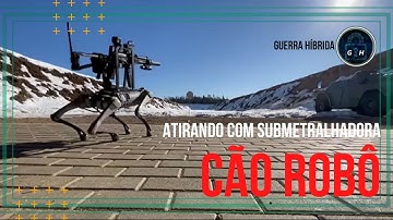 CÃO ROBÔ ATIRARANDO COM SUBMETRALHADORA RUSSA PP-19 Vityaz | #fullscreenstatus #ukraine