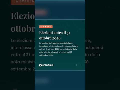 Video Elezioni dei rappresentanti di classe 2026/27: tempi, procedura semplificata e verbale entro il