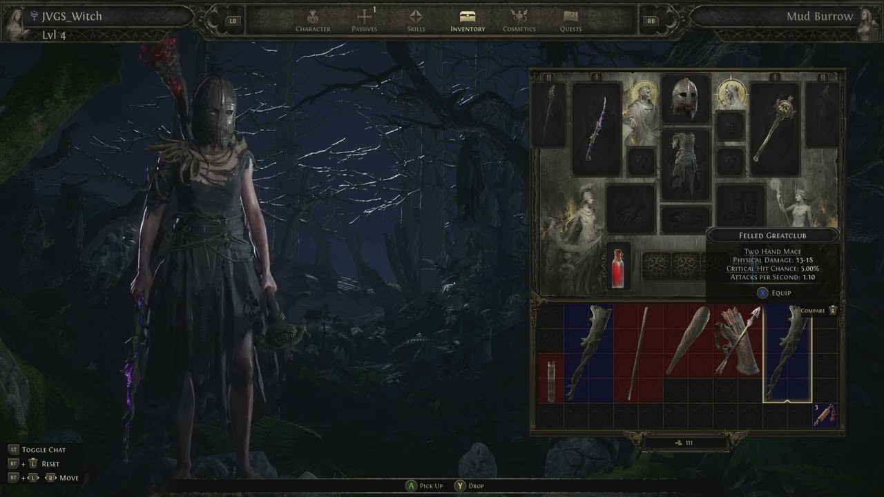 Path of Exile 2 - Act 1 Treacherous Ground: Mud Borrow | Waypoints | Loot | Witch Combat Gameplay