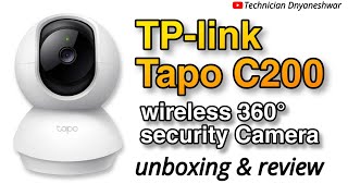 TP-link Tapo C200 Wireless 360° Security Camera unboxing &review