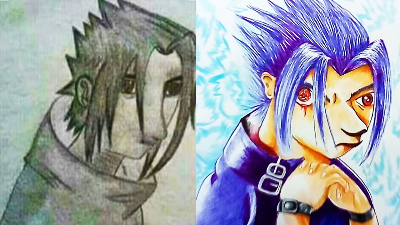 DIBUJO DEL MEME DE SASUKE DE LA SERIE DE NARUTO - YouTube