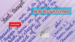 How to write a rent receipt in english| Rent Receipt Format| Cursive writing✍️ practice daily