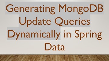 Generating MongoDB Update Queries Dynamically in Spring Data
