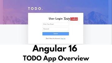 Angular 16 todo project Overview | Auth guard | Interface | Services | Components | Testycodeiz
