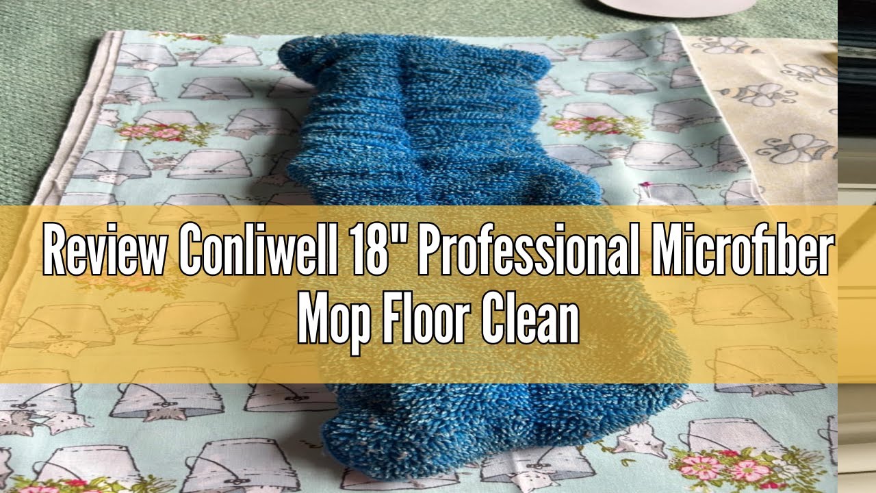 Review Conliwell 18" Professional Microfiber Mop Floor Cleaning System, Flat Mop with Stainless Stee