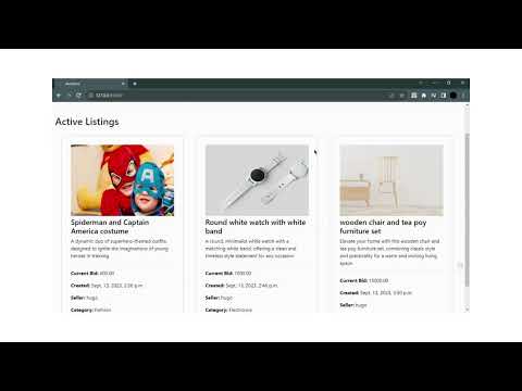 CS50's Web Programming project 2 (Commerce) | video submission |