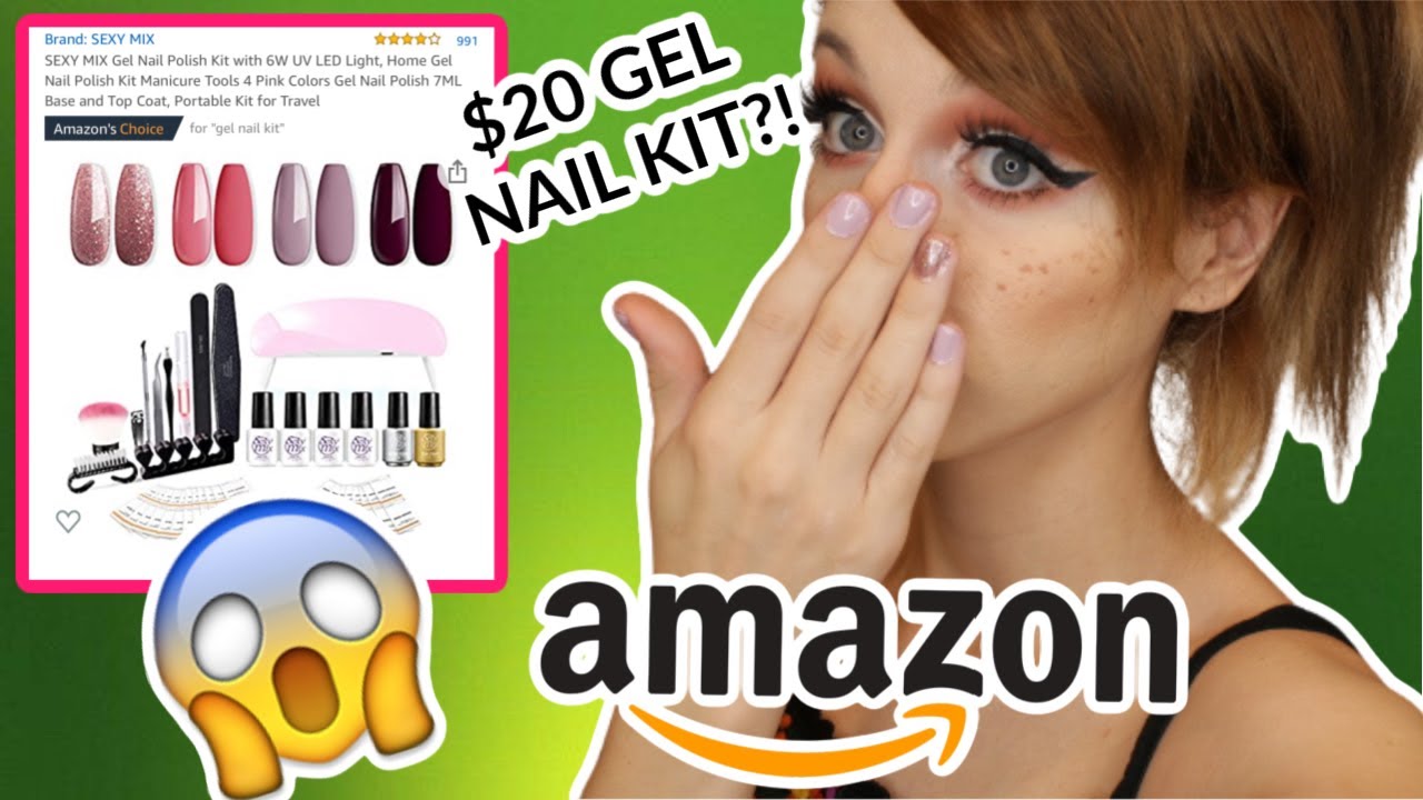 20 Amazon Gel Nail Kit Review Does it Work? First Impressions YouTube
