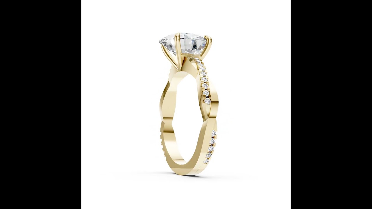 Oval Cut Diamond Twisted Anniversary Ring With Pave Band