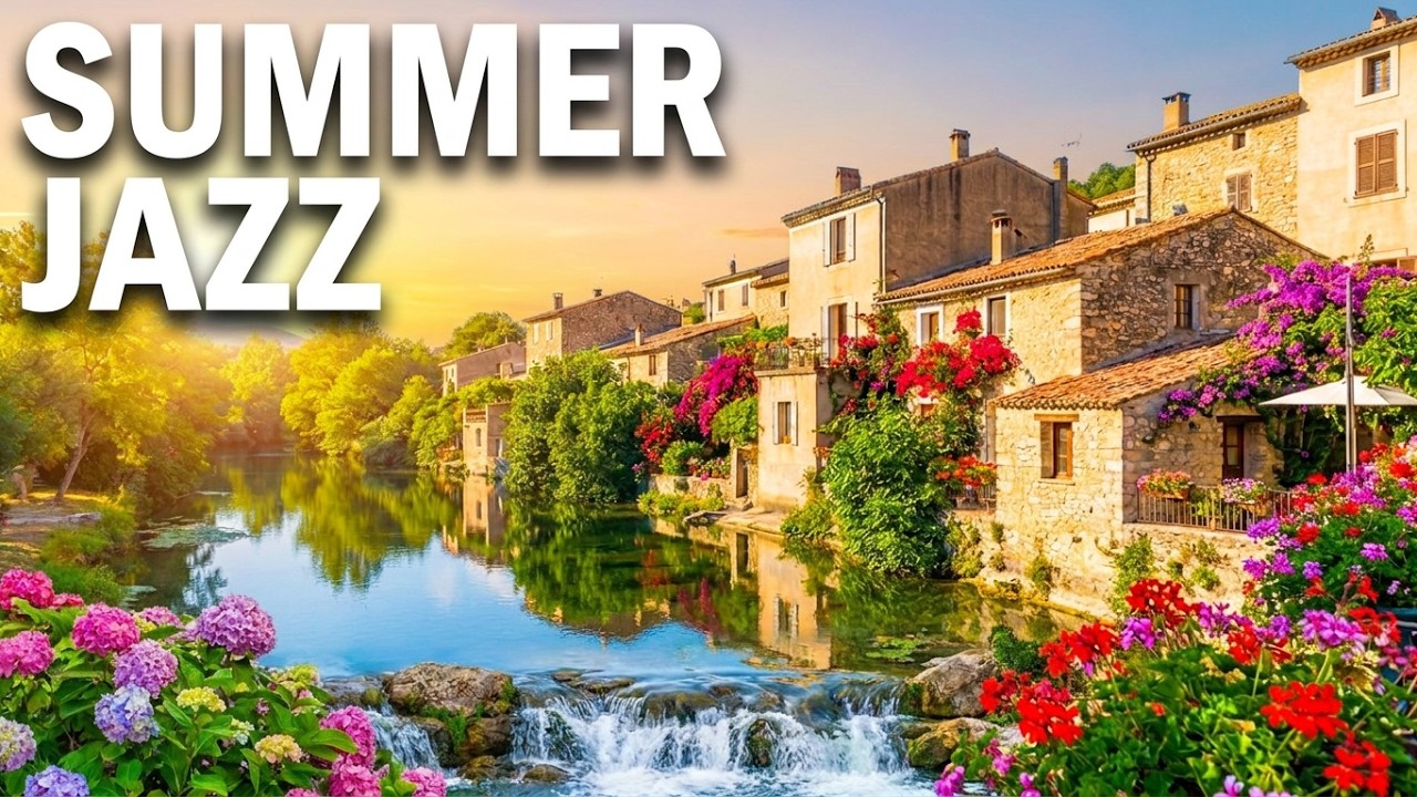 Cozy Summer Jazz Relaxing Riverside Village Jazz to Study and Work