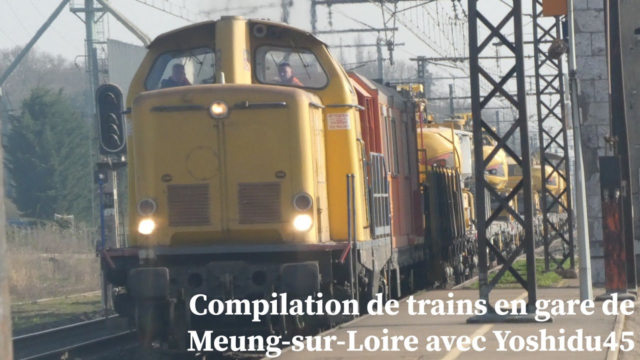 Compilation de trains à Meung-sur-Loire avec Yoshi du 45