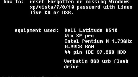 Reset Win 98/XP/Vista/7/8/10 Forgotten Password with Ubuntu Live USB