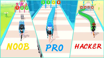 NOOB vs PRO vs HACKER in cart pusher!!!