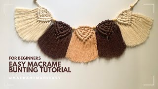 Easy Macrame Bunting Tutorial for beginners l  Handmade tutorial #bunting #easydiy #macrametutorial