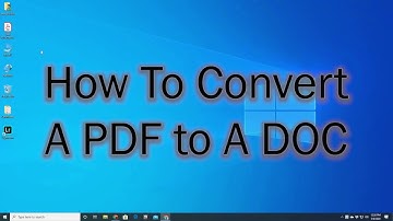 How To Convert PDF to DOC