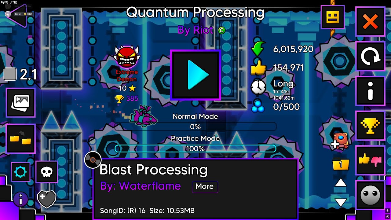 🔴 QUANTUM PROCESSING 60% 58-100 STREAM #1 | GEOMETRY DASH - YouTube