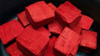 Red Jumbo Dyed Gym Chalk Blocks | Soft & Fine Fluffy Chalk Blocks | ASMR