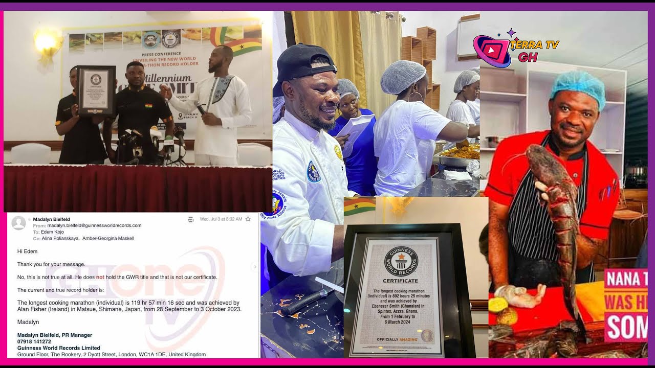 BREAKING NEWS... CHEF SMITH CAUGHT FOR FAKING GWR COOK-A-THON AWARD TO SCAM GHANAIAN PEOPLE