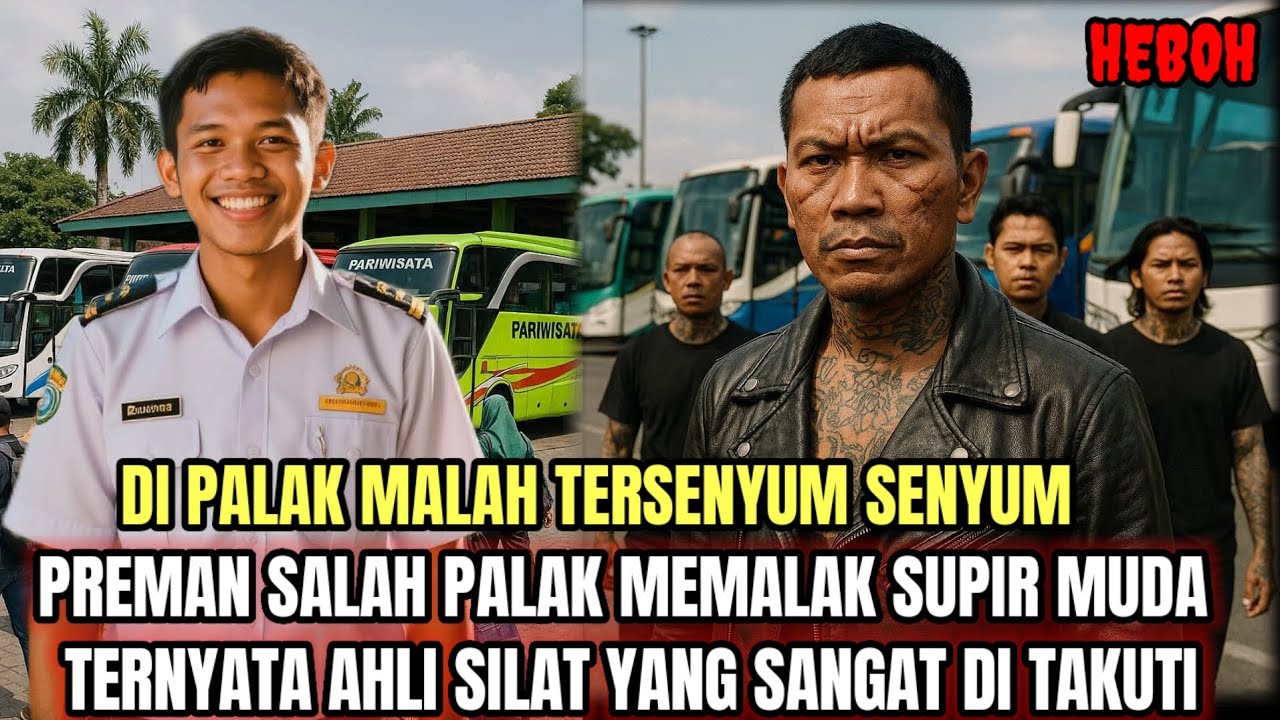 DI PALAK MALAH TERSENYUM‼️ MEMALAK SUPIR BUS TERNYATA AHLI SILAT YANG DI TAKUTI
