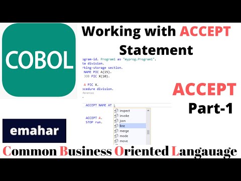 Working with ACCEPT Part-1|COBOL