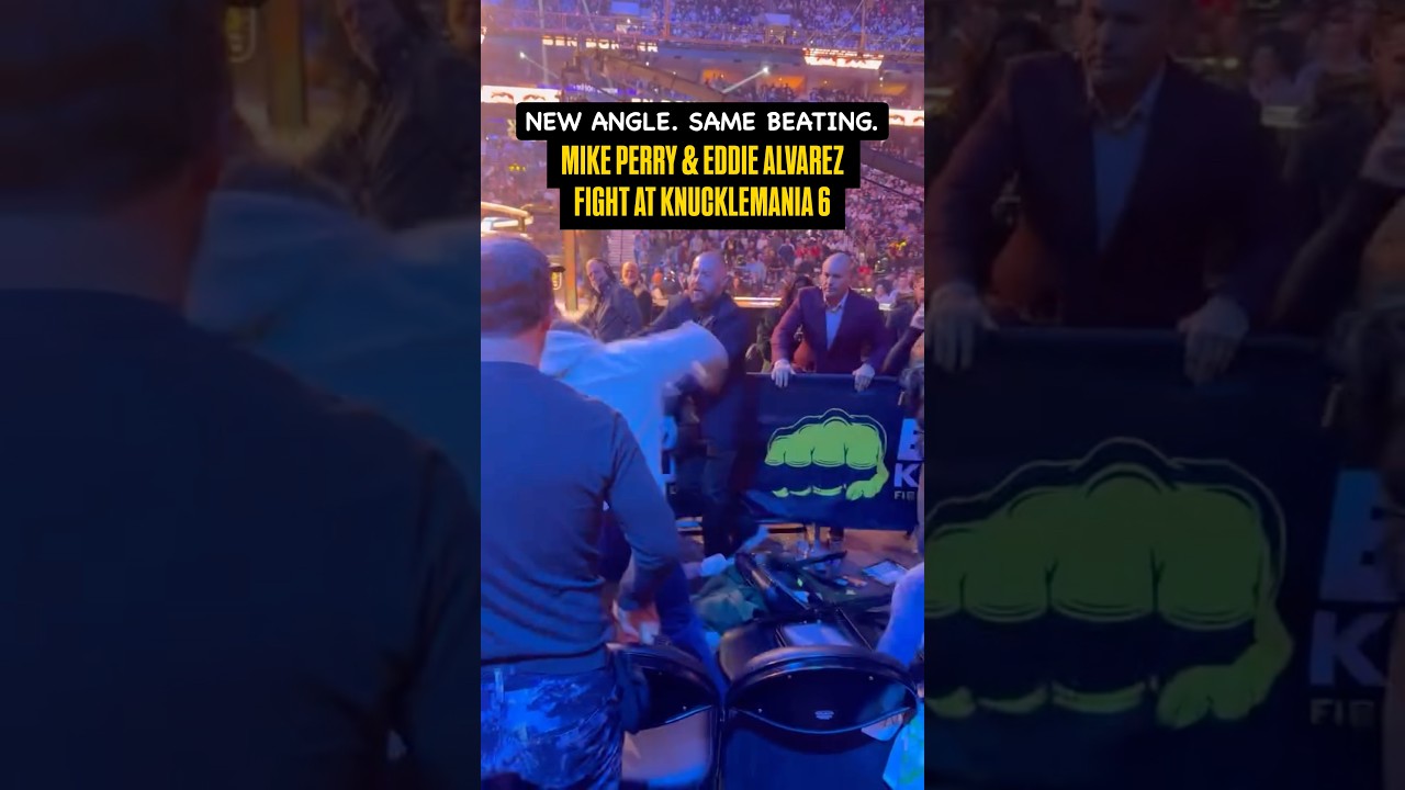New angle. Same beating. Mike Perry and Eddie Alvarez fight at KnuckleMania 6 👊