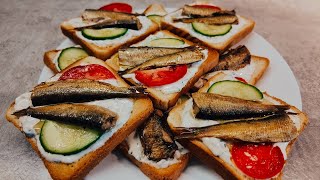картинка: Бутерброди з шпротами | Швидка і смачна закуска