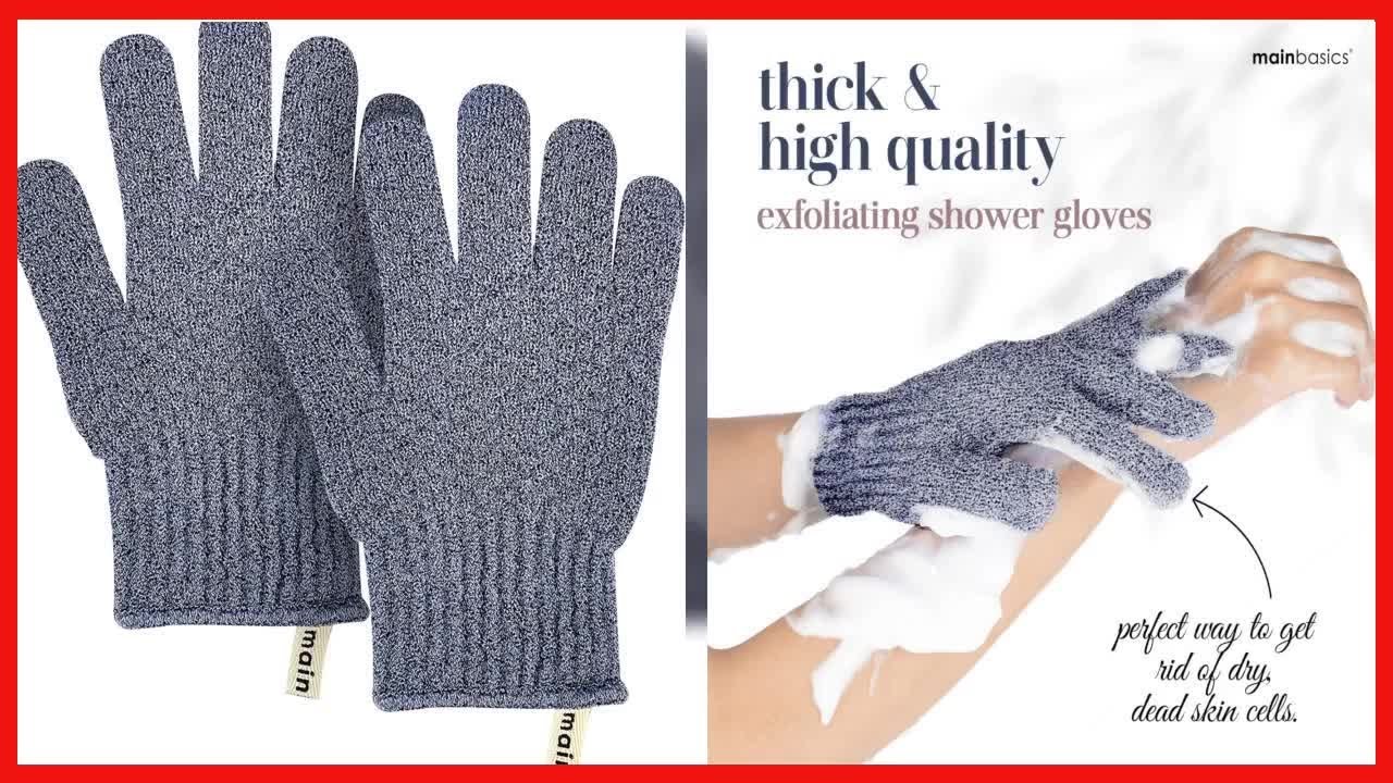 MainBasics Exfoliating Body Scrub Gloves - Exfoliation Glove & Dead Skin Scrubber - Skin Exfoliator
