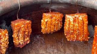 Thailand Roasted pork belly, cooked with 90 years old clay pot, crispy and low fat