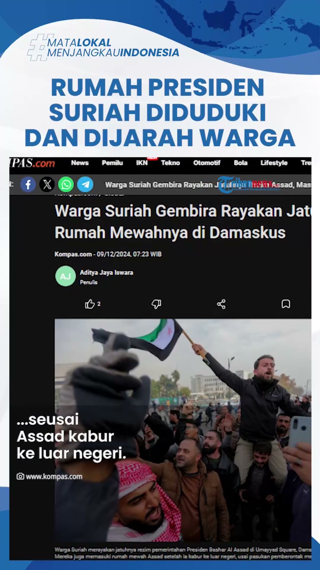 Rumah Mewah Presiden Suriah Assad Diduduki hingga Dijarah Warga seusai Pemberontak Tumbangkan Rezim