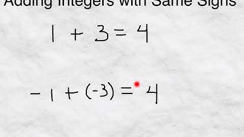 Adding Integers with the Same Sign
